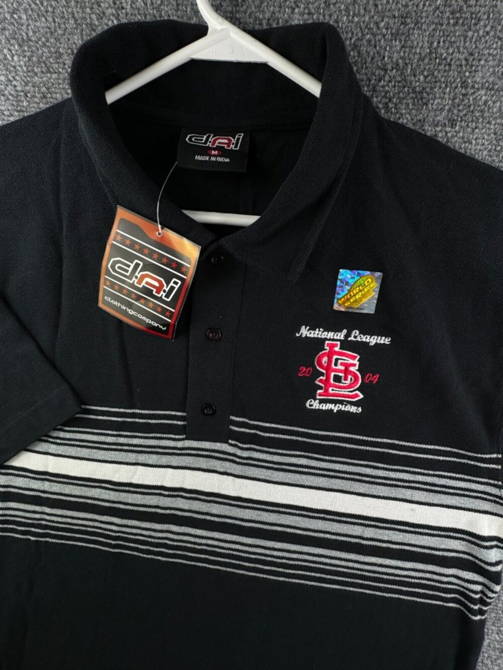 NWT St. Louis Cardinals Baseball 2004 MLB Black Short Sleeve Medium National